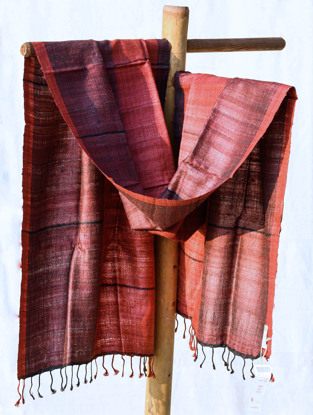 Pure Silk Stole | Red & Violet