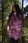 Linen & Silk Stole | Purple with Stripes
