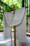 Pure Linen Stole | White and Beige Stripes