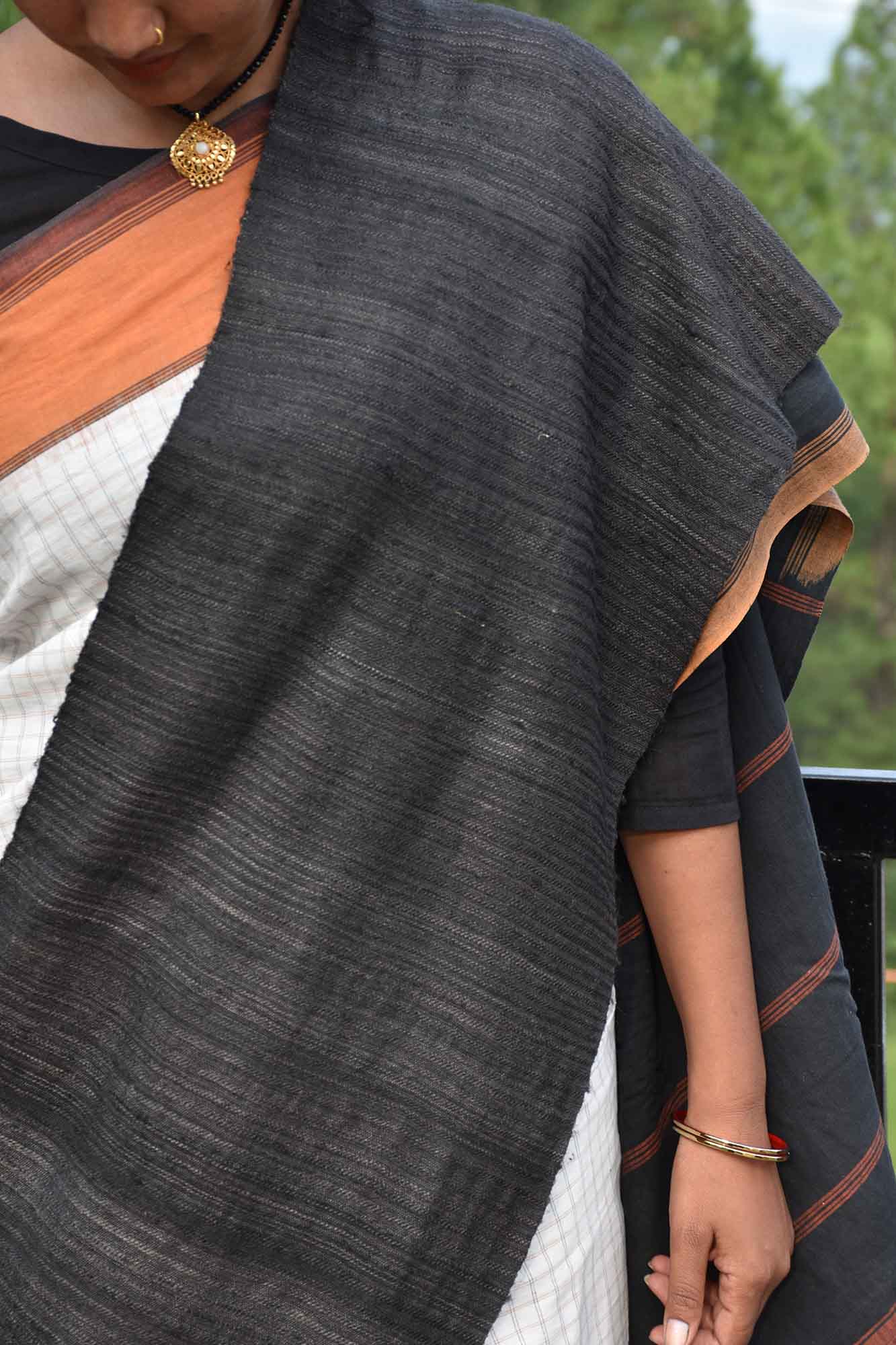 Silk Wool Scarf | Charcoal Grey