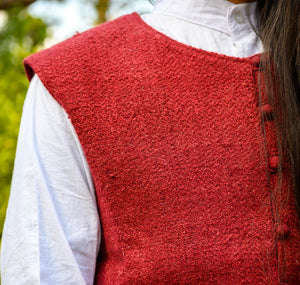 Lush Red Desi Sheep Wool Jacket