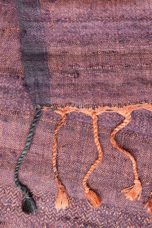 Pure Silk Stole | Rust with Dark Purple border