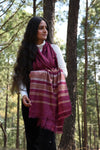 Pure Silk Stole | Magenta with White & Brown Pallu